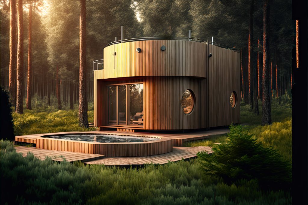 Ultra modern house in the woods with a swimming pool