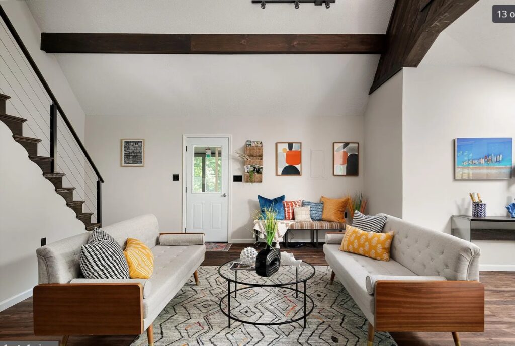Living area photo with the backdoor