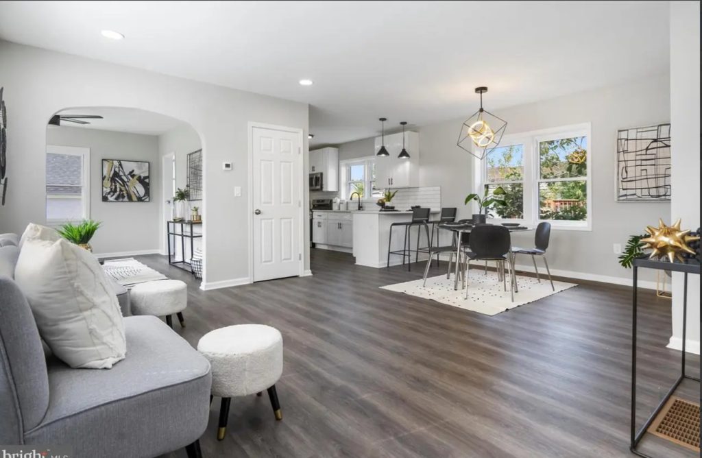 Open concept kitchen with the open floor layout