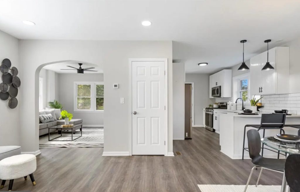 Another view of the arch and the open floor concept