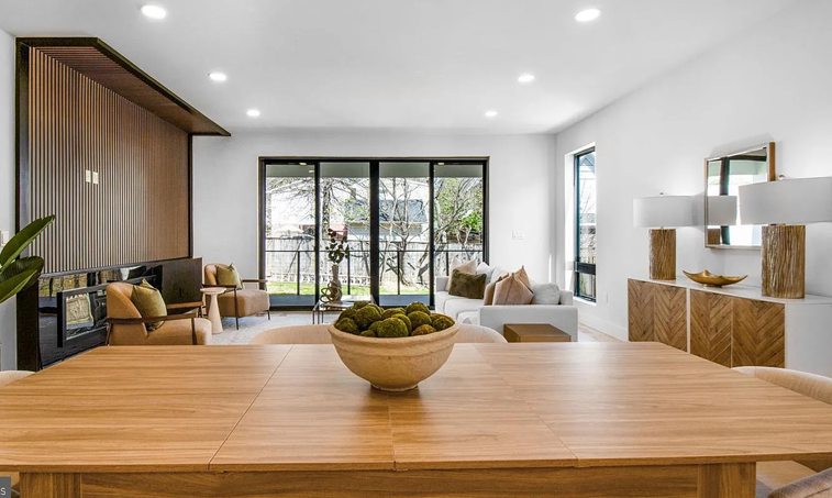 A view from kitchen to the living room